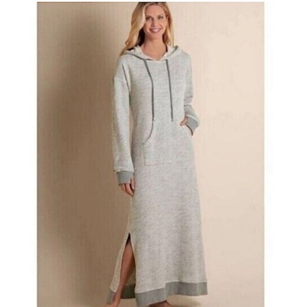 Soft Surroundings Lazy Day Terry Lounge Dress in Navy | XS